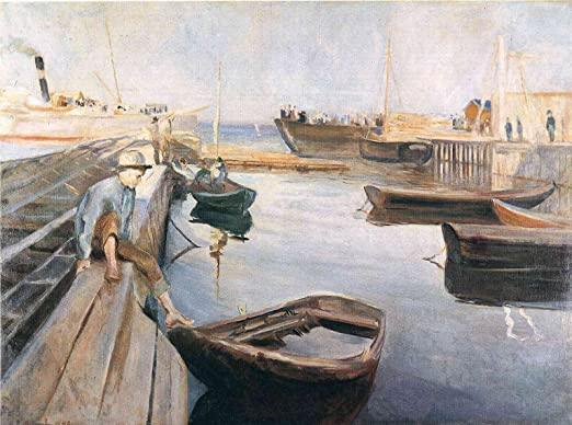 pintura Llegada Del Barco De Correo, Llega El Barco De Vapor - Edvard Munch