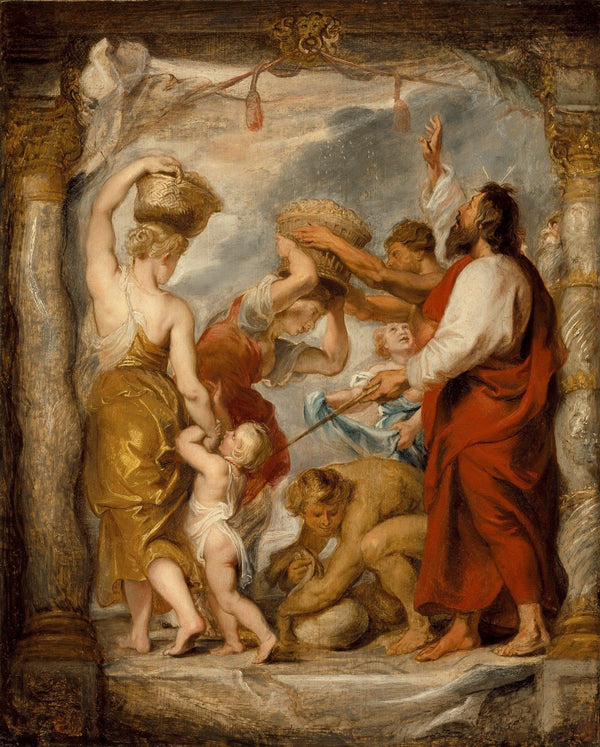 pintura Los Israelitas Recogiendo Maná En El Desierto - Peter Paul Rubens