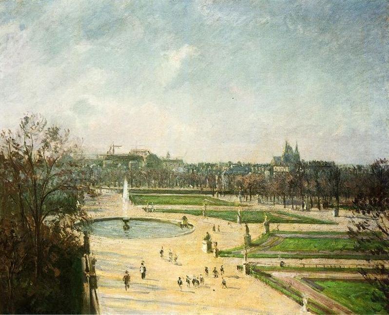 pintura Los Jardines De Las Tullerías, Sol De La Tarde - Camille Pissarro