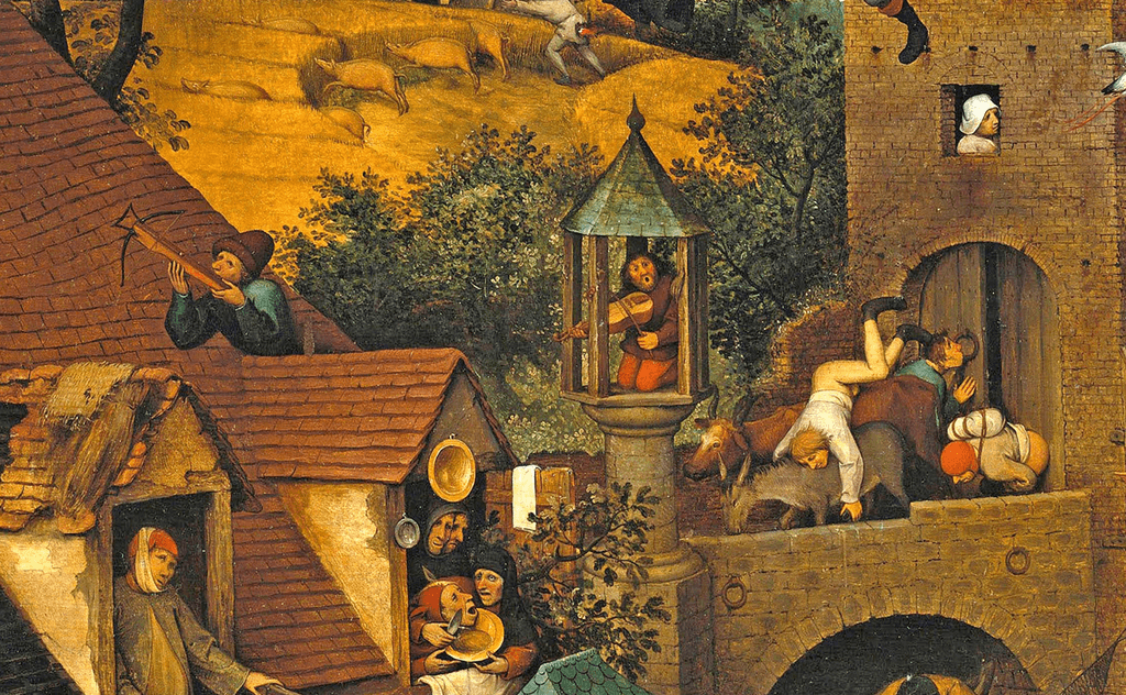 pintura Los Proverbios Flamencos (Los Proverbios Holandeses) - Pieter Bruegel El Viejo