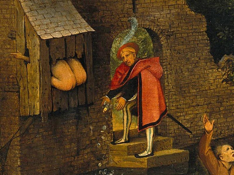 pintura Los Proverbios Flamencos (Los Proverbios Holandeses) - Pieter Bruegel El Viejo