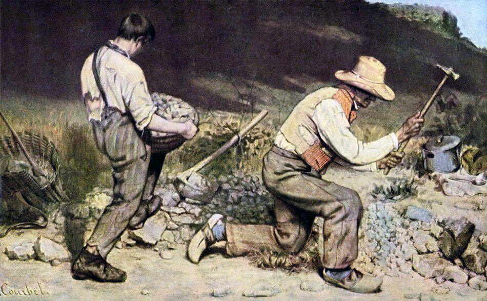 pintura Los Rompedores de Piedra - Gustave Courbet