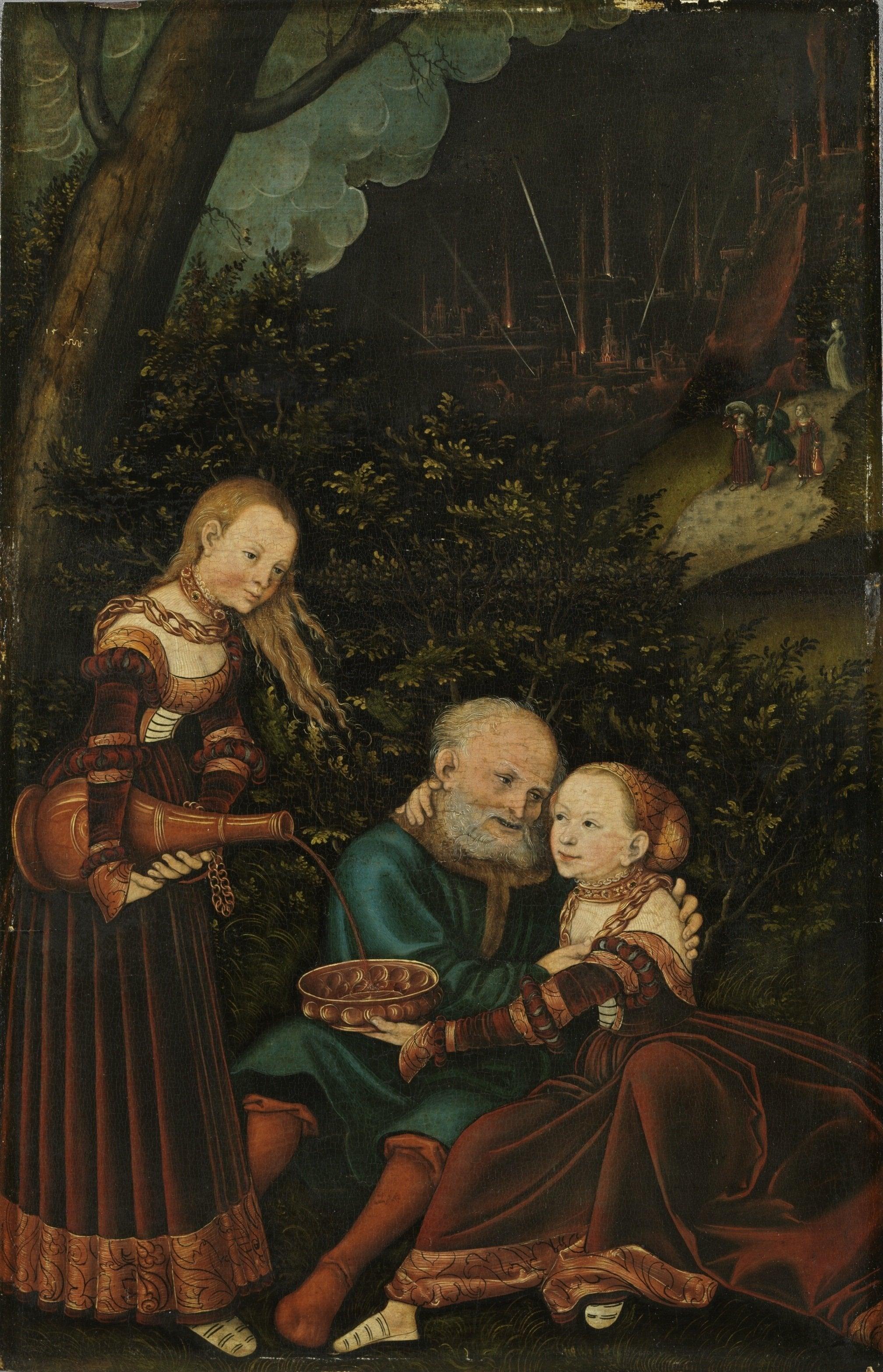 pintura Lot Y Sus Hijas - Lucas Cranach el Viejo