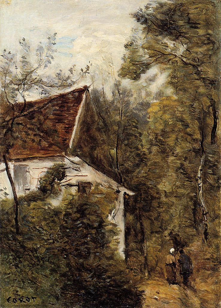 pintura Luzancy, El Camino A Través Del Bosque - Jean-Baptiste-Camille Corot