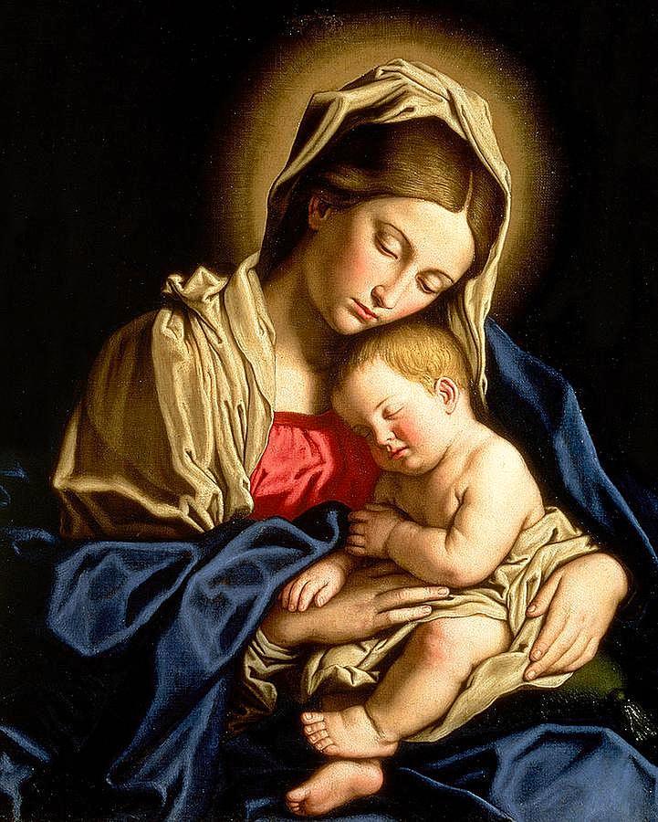 pintura Madonna y el Niño - Sassoferrato