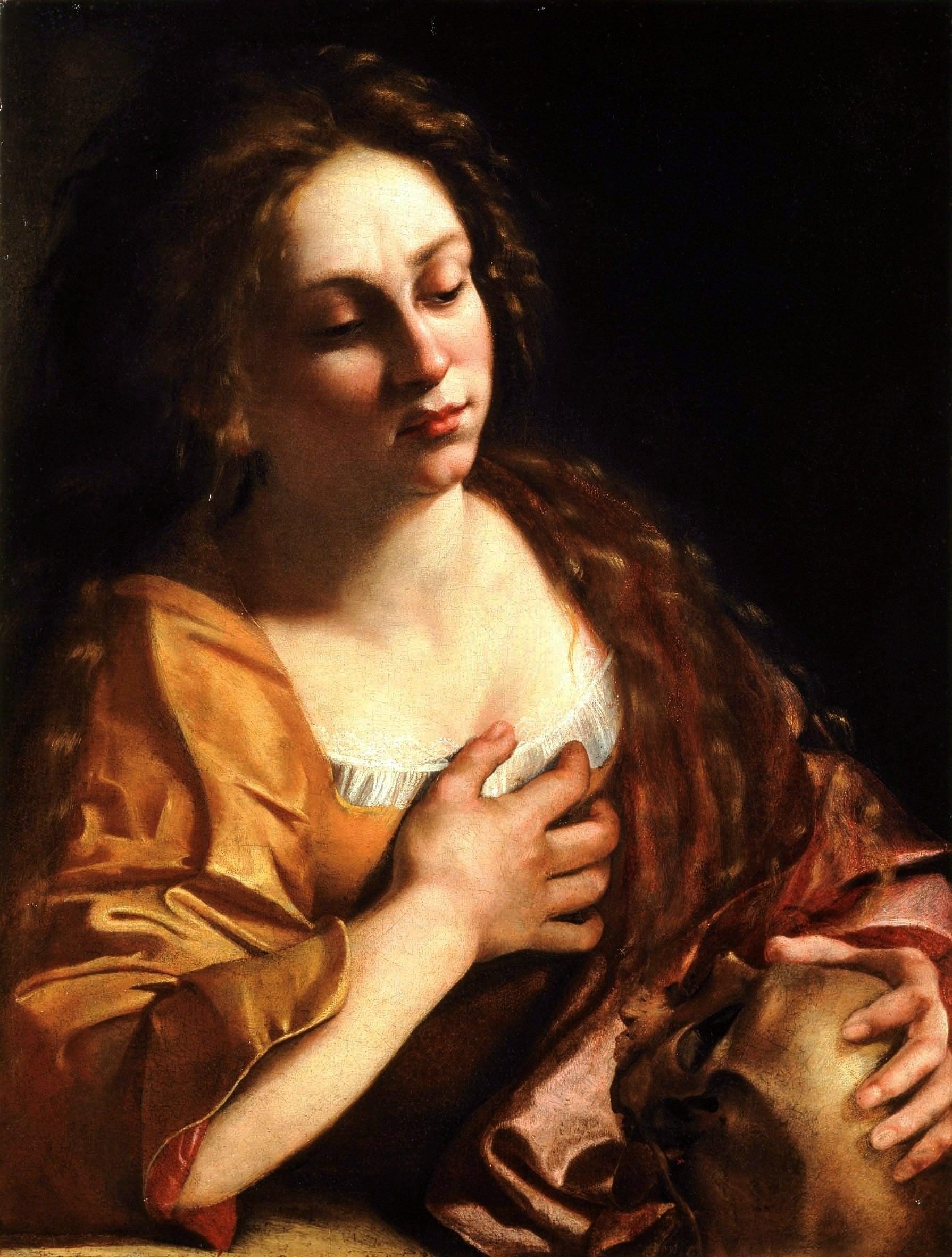 pintura Magdalena Penitente - Artemisia Gentileschi