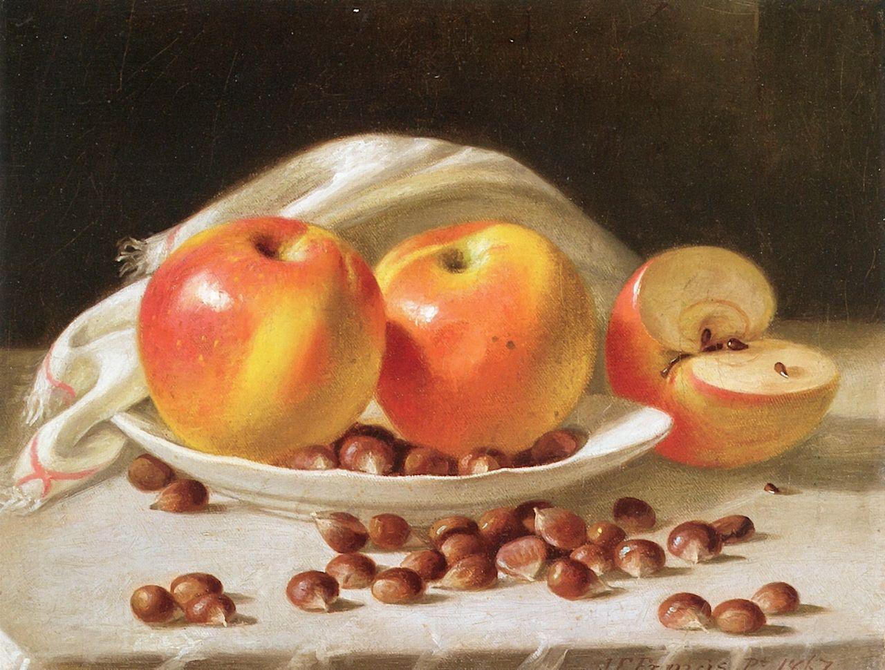 pintura Manzanas Y Castañas - John F. Francis