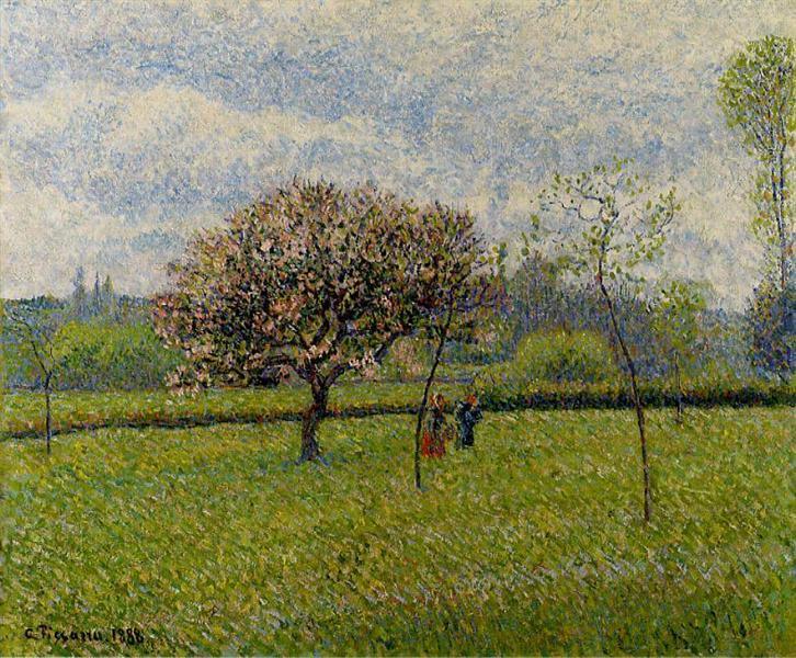 pintura Manzanos Florecientes En Eragny - Camille Pissarro