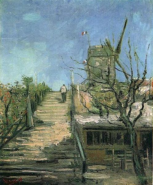 pintura Molino De viento En Montmartre - Vincent Van Gogh
