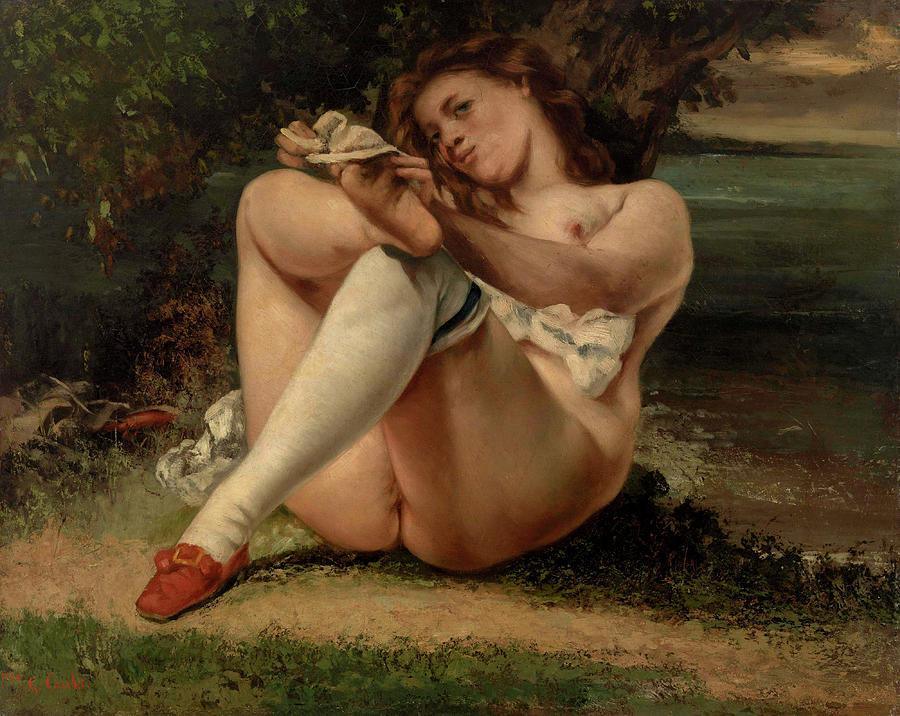 pintura Mujer Con Medias Blancas - Gustave Courbet
