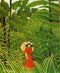 pintura Mujer De Rojo En El Bosque - Henri Rousseau