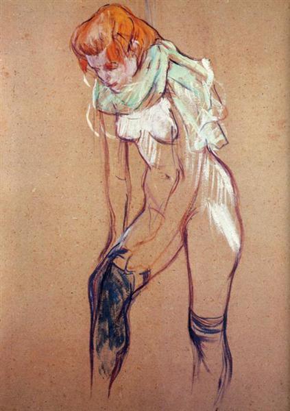 pintura Mujer Poniéndose La Media - Henri De Toulouse-Lautrec