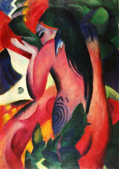 pintura Mujer Roja - Franz Marc