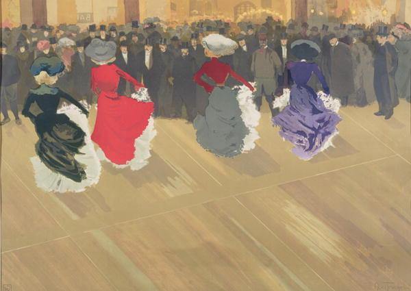 pintura Mujeres Bailando El Can Can - Abel Truchet