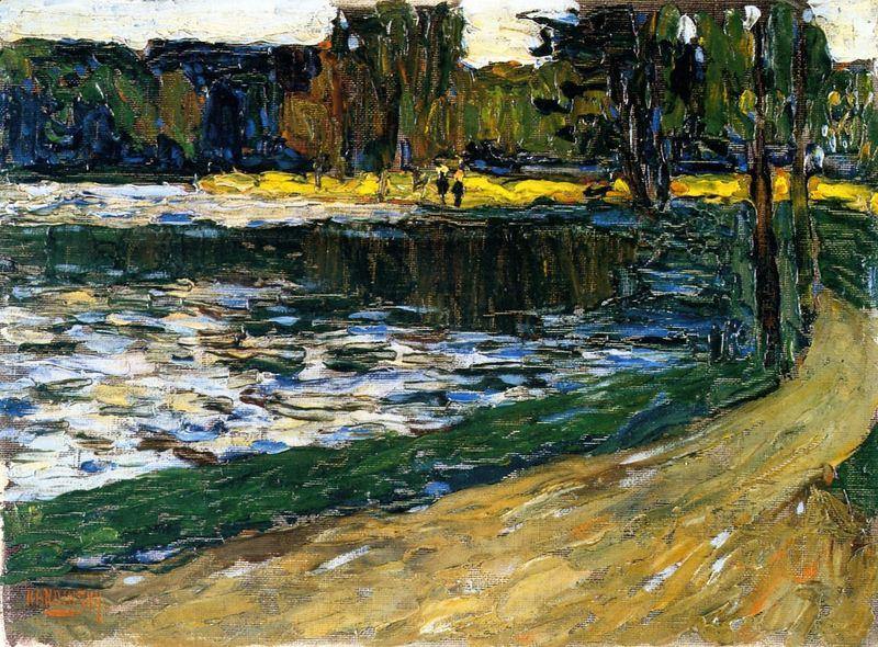pintura Múnich, Jardín Inglés - Wassily Kandinsky