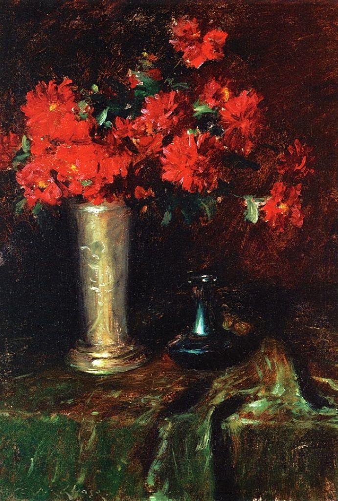 pintura Naturaleza Muerta Flores - William Merritt Chase