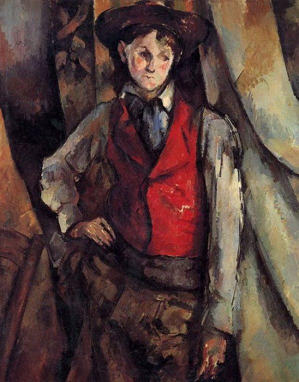 pintura Niño En Un Chaleco Rojo - Paul Cezanne