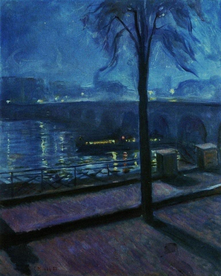 pintura Noche En Saint Cloud, El Sena En St. Cloud - Edvard Munch