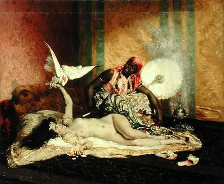 pintura Odalisca - La Sultana - Ferdinand Roybet