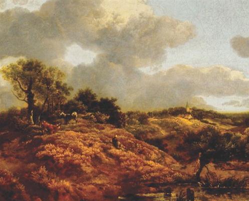 pintura Paisaje Arbolado Con Un Pastor Sentado - Thomas Gainsborough