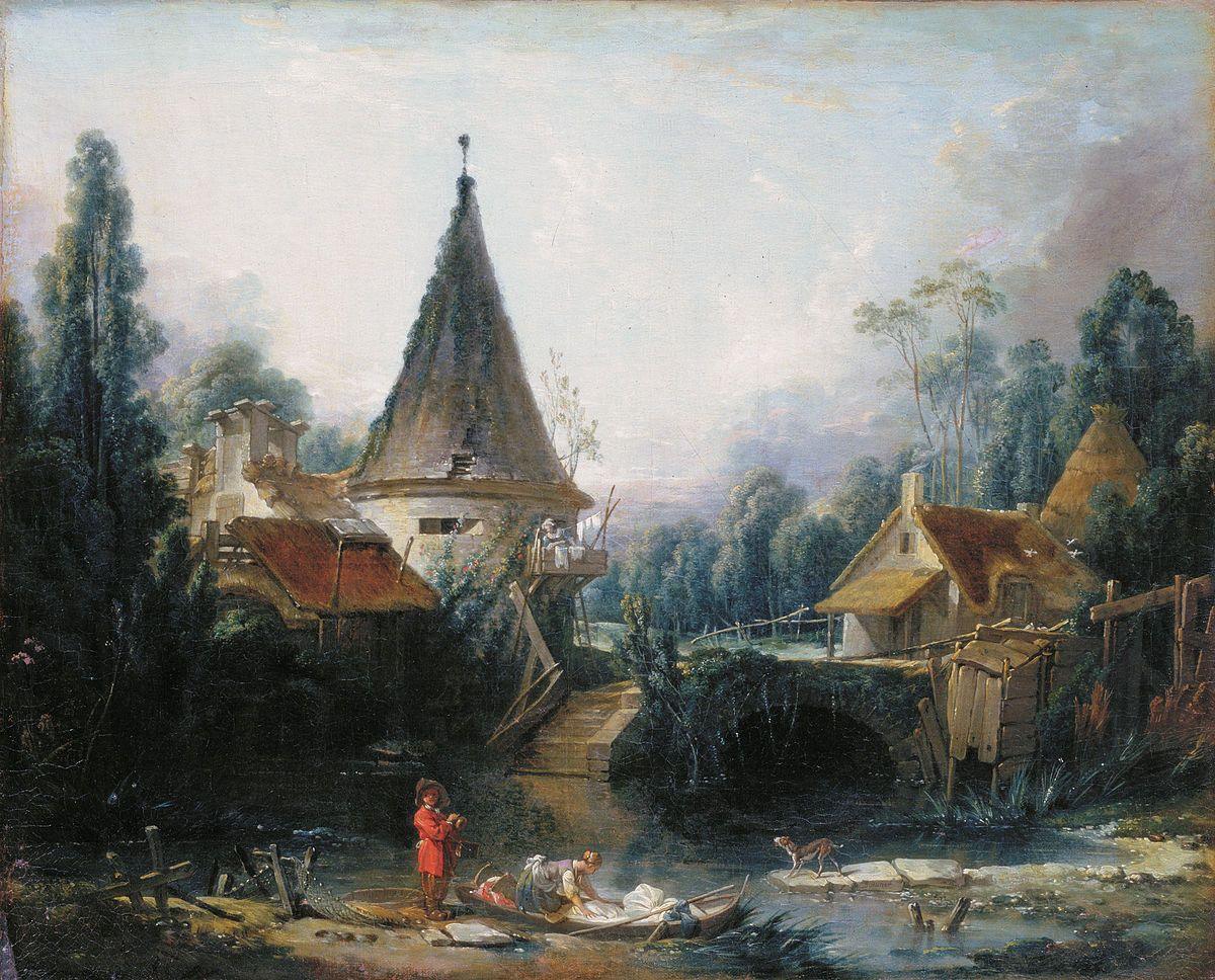 pintura Paisaje Cerca De Beauvais Temprano - Francois Boucher