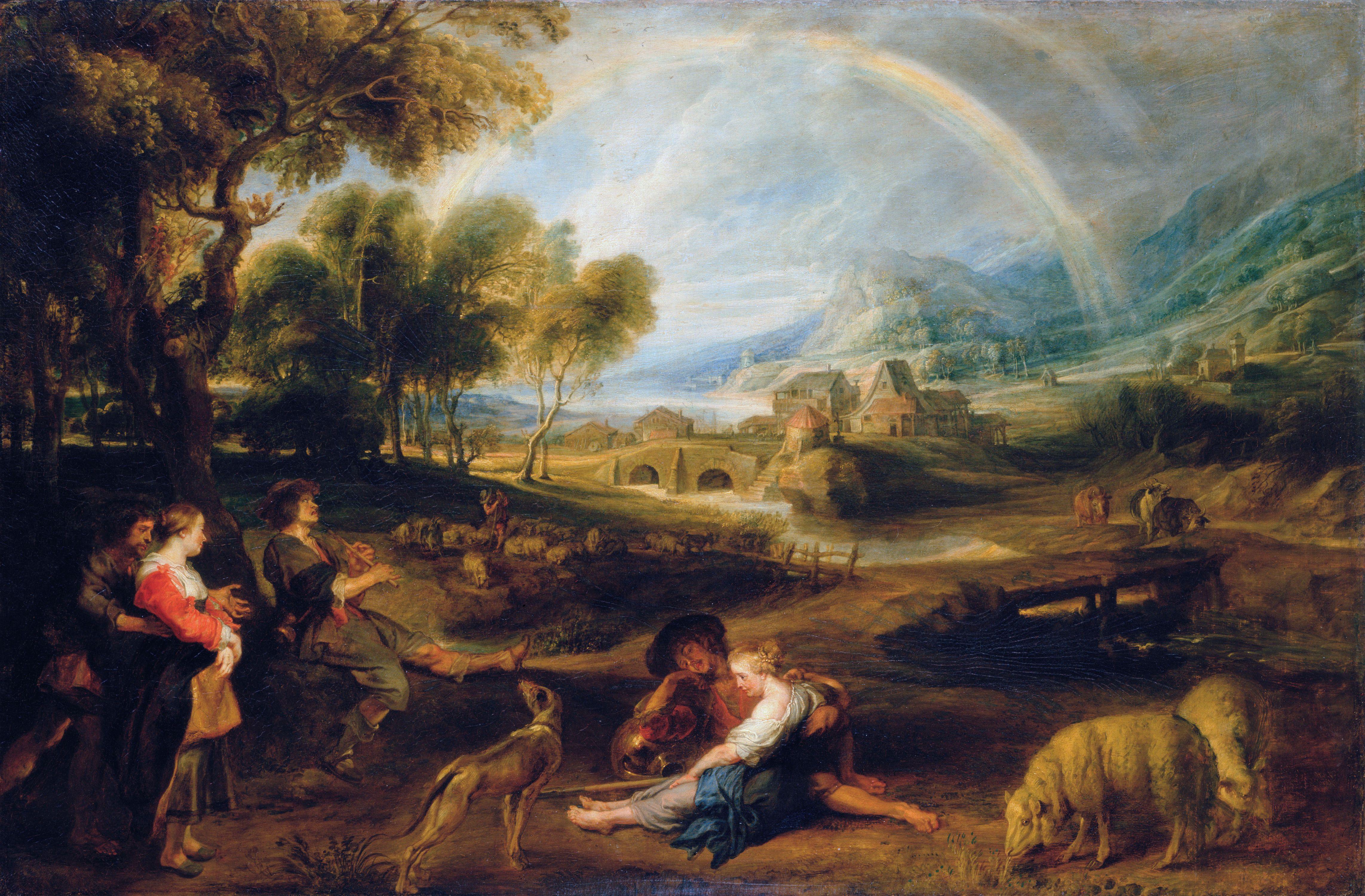 pintura Paisaje Con Un Arcoiris - Peter Paul Rubens