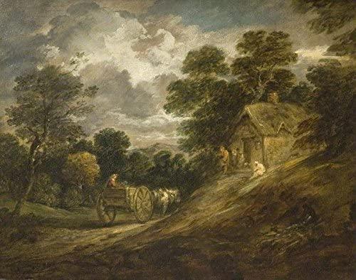 pintura Paisaje Con Una Cabaña Y Un Carro - Thomas Gainsborough