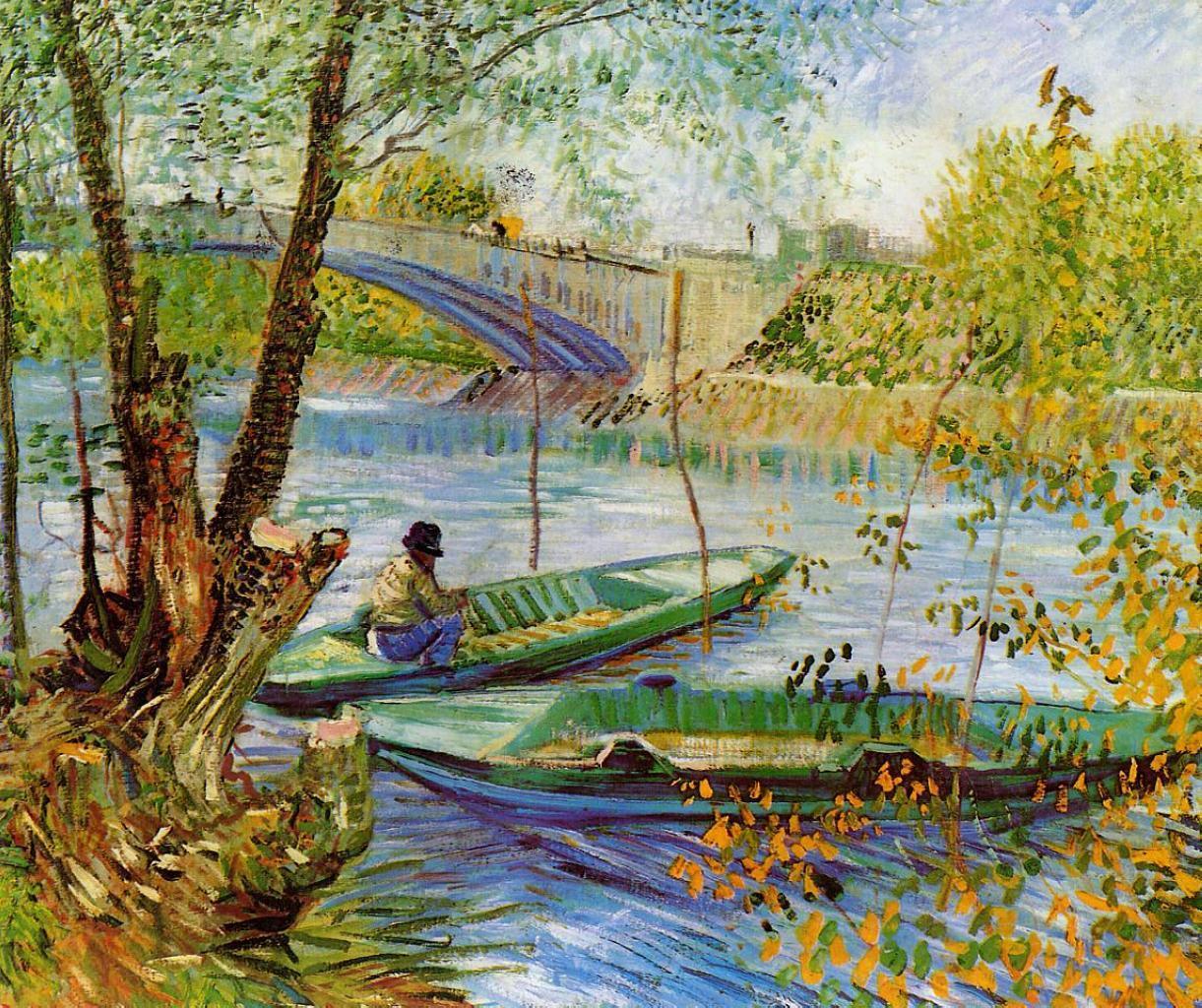 pintura Pesca En La Primavera - Vincent Van Gogh