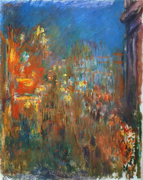 pintura Plaza Leicester En La Noche - Claude Monet