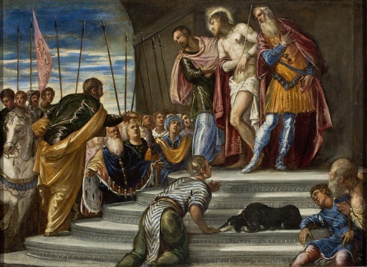 pintura Poncio Pilato Presentando A Cristo A La Multitud - Tintoretto