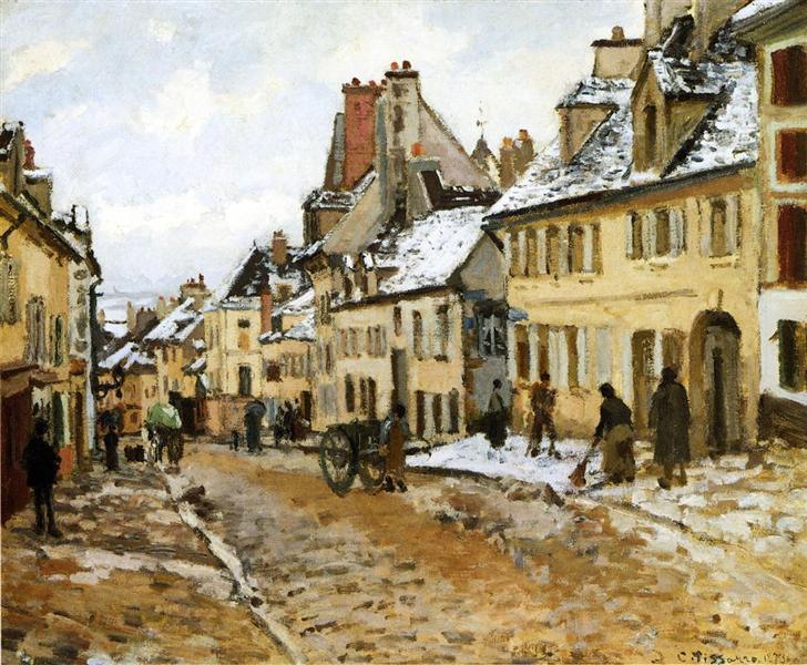 pintura Pontoise, El camino A Gisors En Invierno - Camille Pissarro
