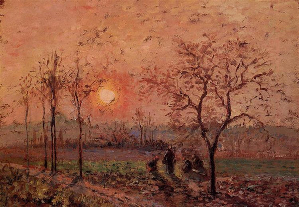 pintura Puesta De Sol - Camille Pissarro