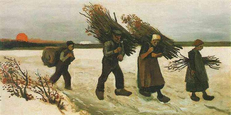 pintura Recolectores De Madera En La Nieve - Vincent Van Gogh