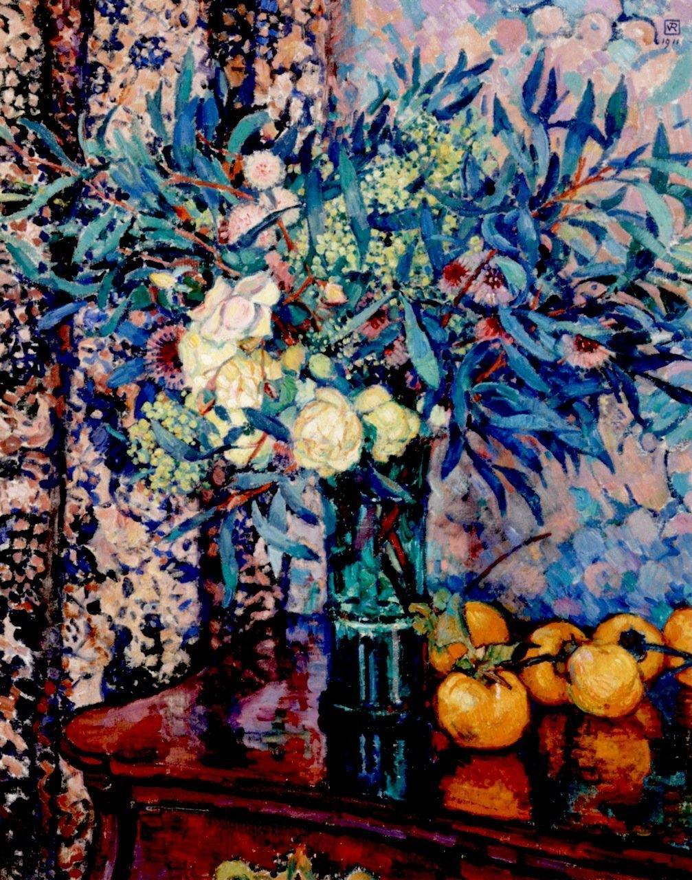 pintura Rosas Amarillas, Caquis Y Mimosas - Theo Van Rysselberghe