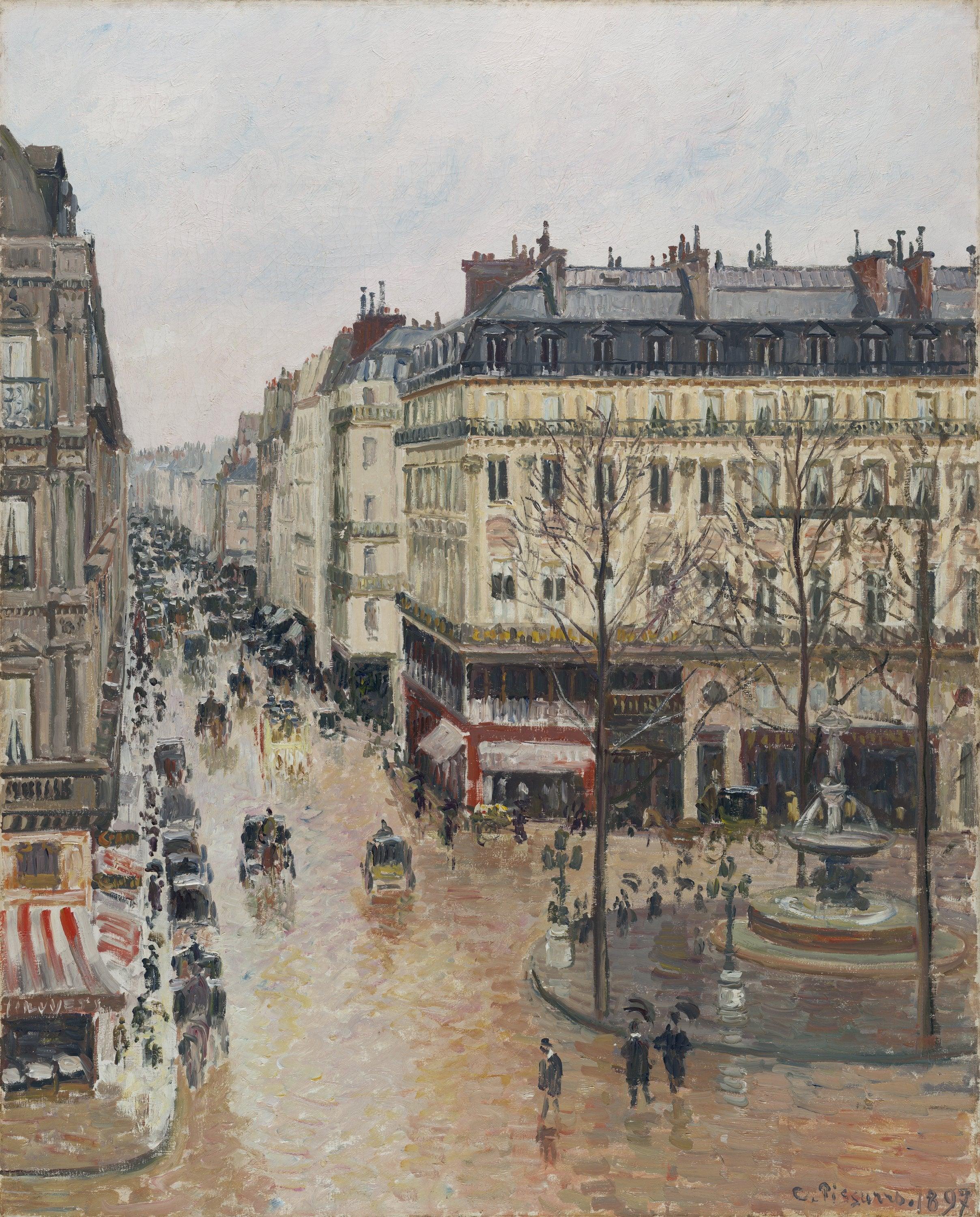 pintura Rue Saint Honore, Efecto De Lluvia De La Tarde - Camille Pissarro