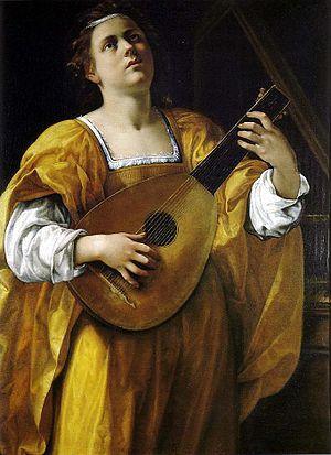 pintura Saint Cecilia - Artemisia Gentileschi