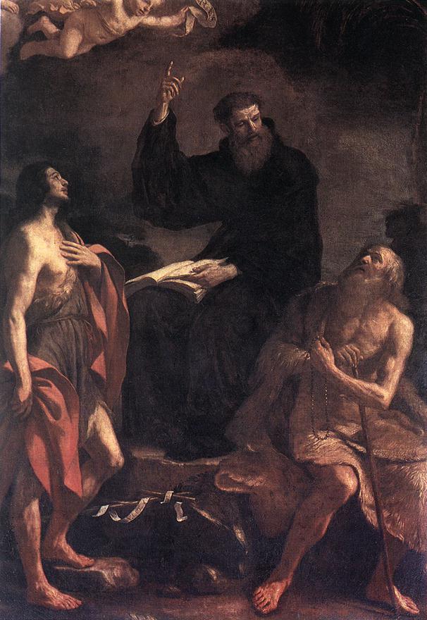 pintura San Agustín, San Juan Bautista Y San Pablo Ermitaño - Guercino