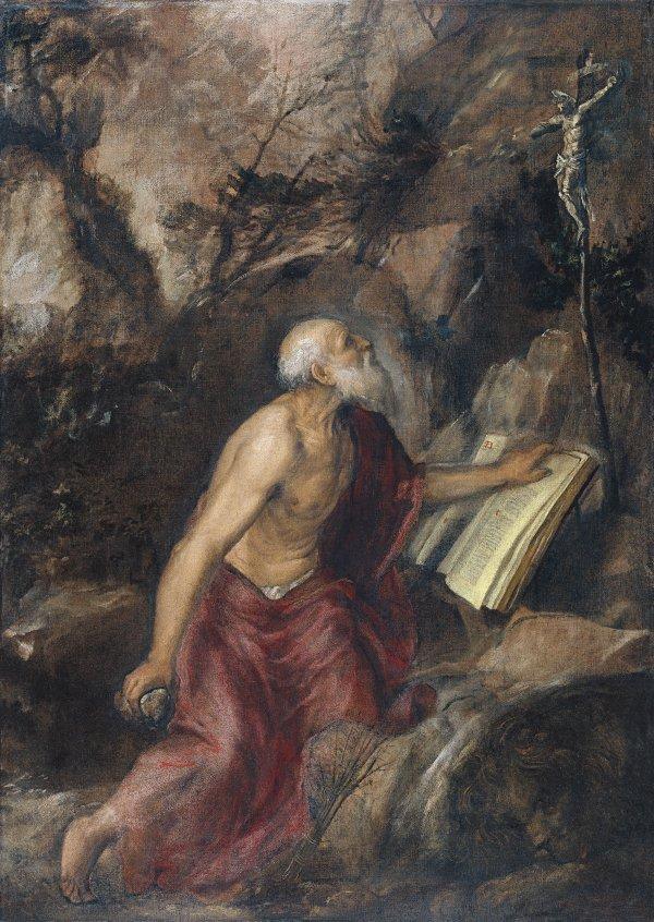 pintura San Jerónimo -Tiziano