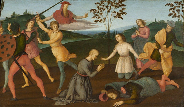 pintura San Jerónimo salvando a Sylvanus y castigando al hereje Sabinianus - Rafael