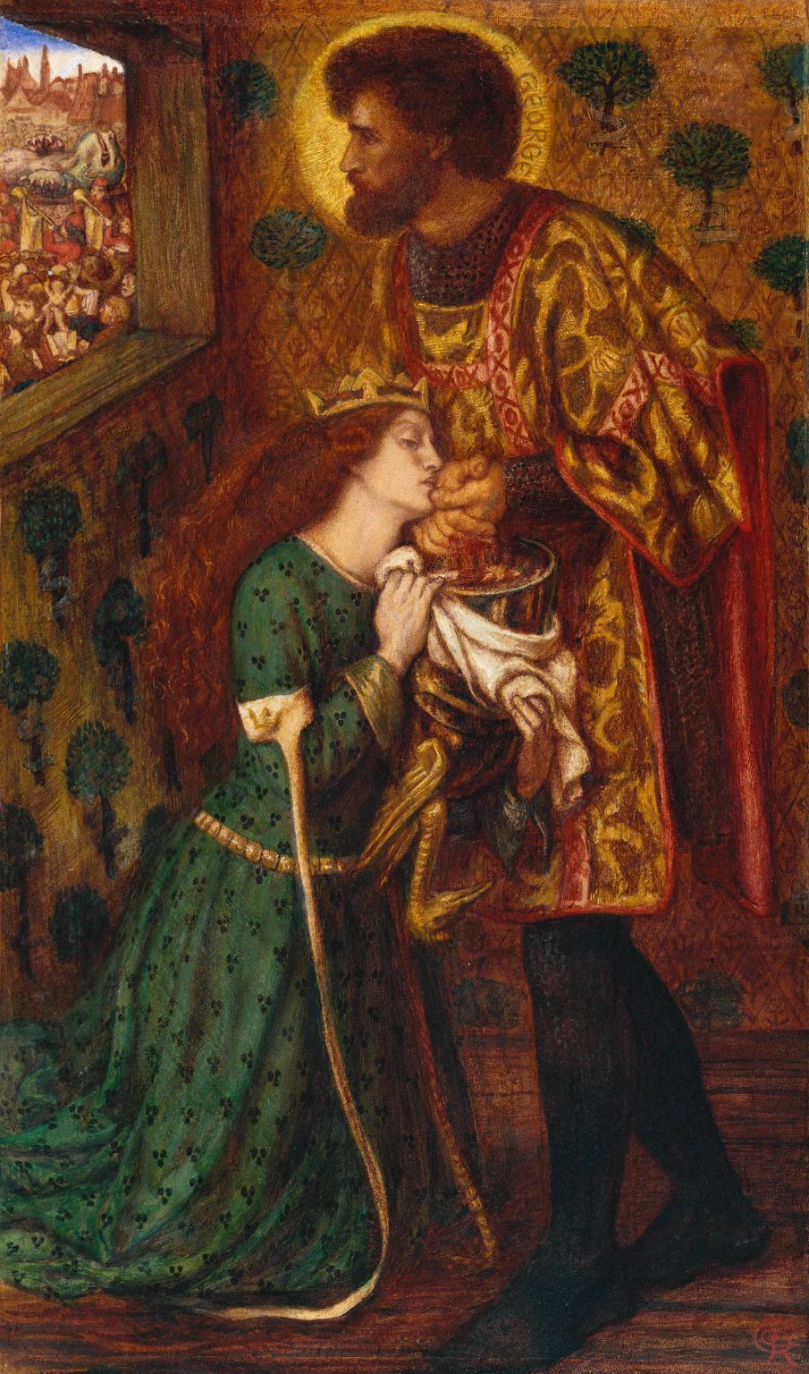 pintura San Jorge Y La Princesa Sabra - Dante Gabriel Rossetti