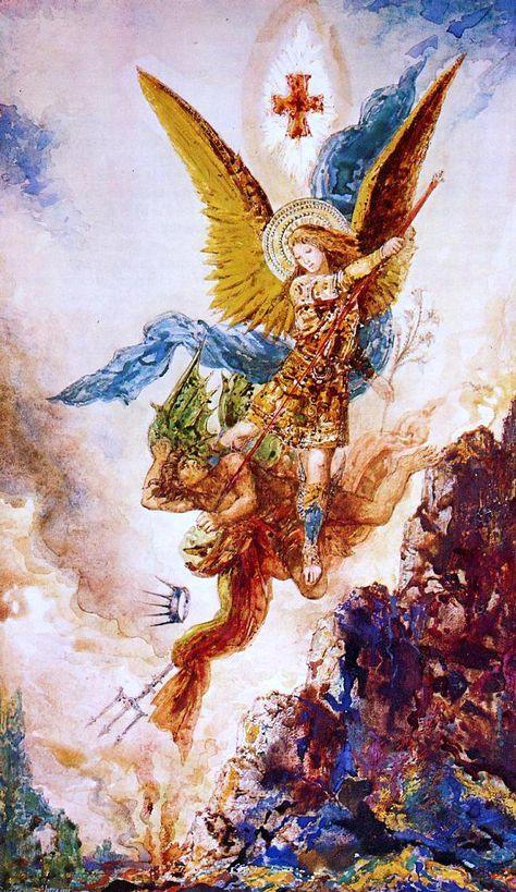 pintura San Miguel Venciendo A Satanás - Gustave Moreau