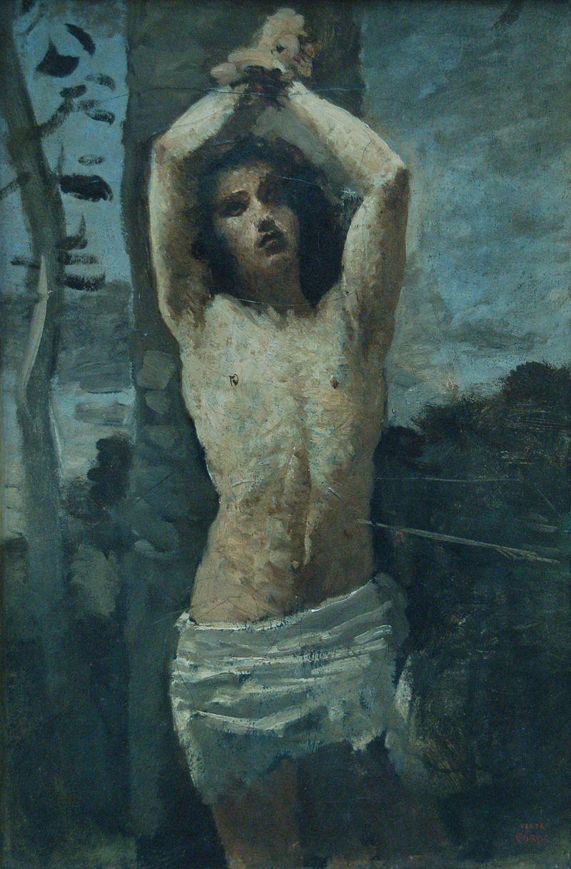 pintura San Sebastian - Jean-Baptiste-Camille Corot