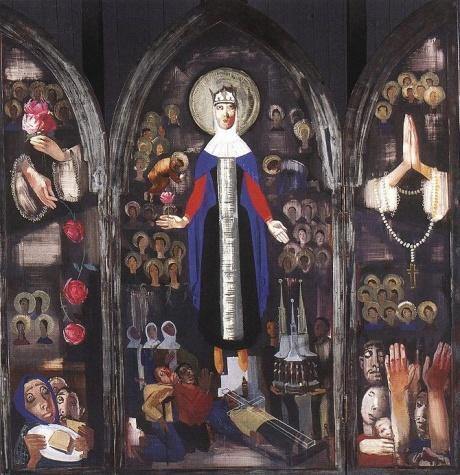 pintura Santa Isabel De Hungría 1931 - Aba