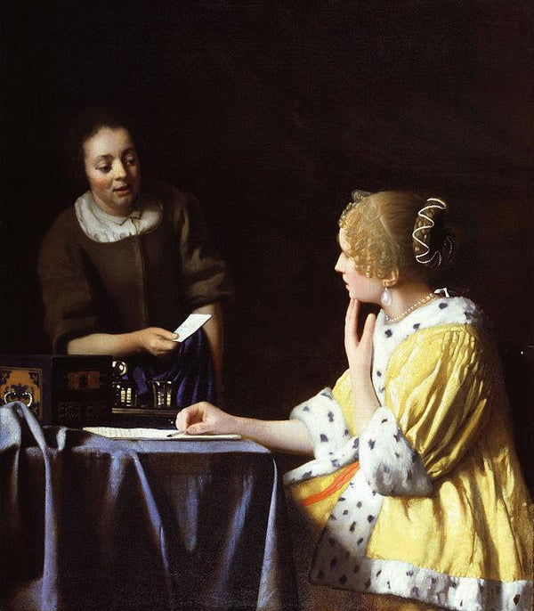 pintura Señora Con Su Criada Sosteniendo Una Carta - Johannes Vermeer