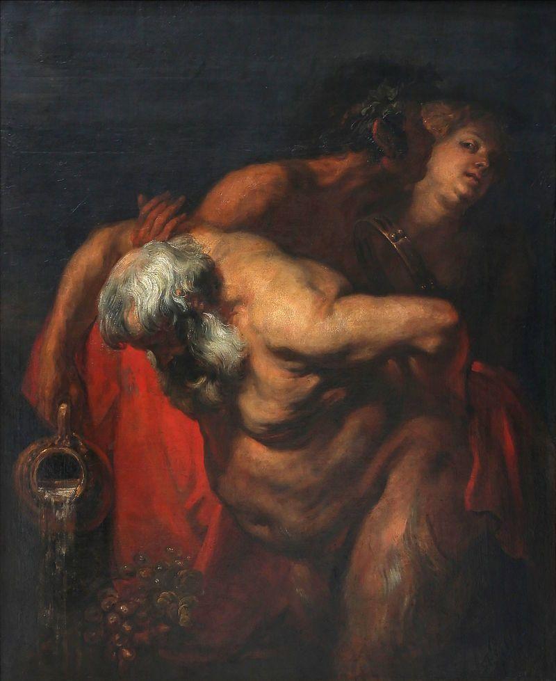 pintura Silenus Borracho Apoyado Por Un Fauno Y Una Bacante - Anthony Van Dyck