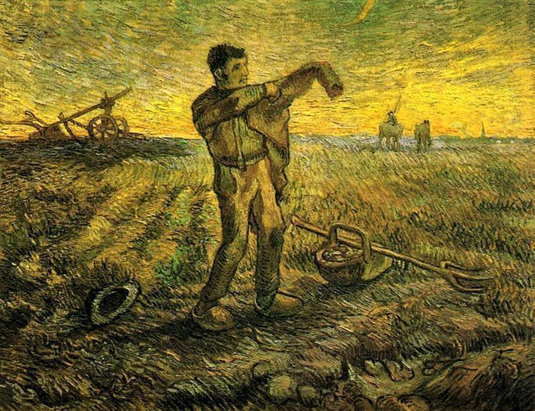 pintura Tarde El Fin Del Día - Vincent Van Gogh
