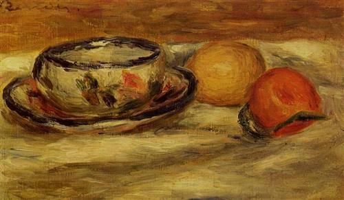pintura Taza, Limón Y Tomate - Pierre-Auguste Renoir