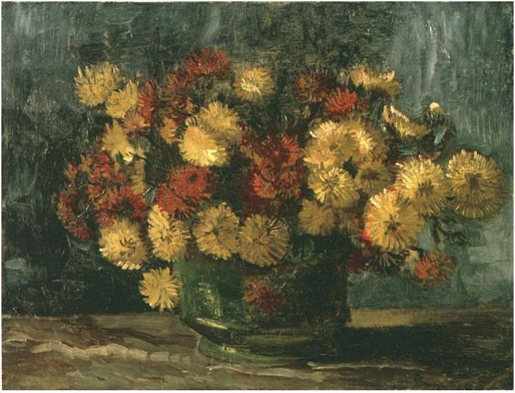pintura Tazón Con Crisantemos - Vincent Van Gogh