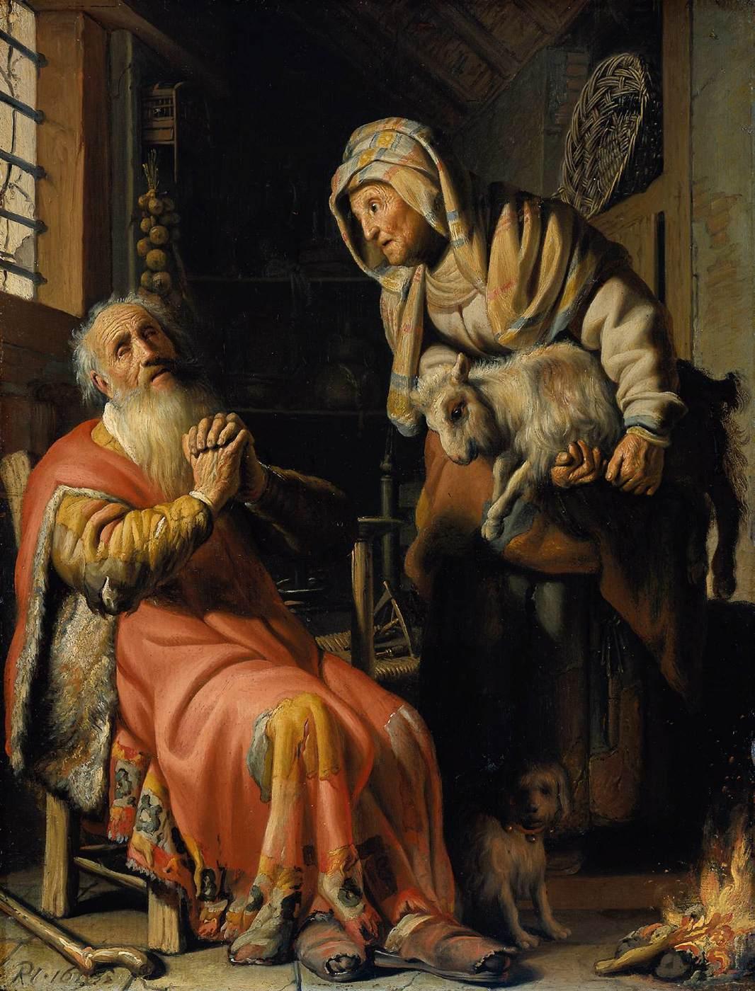 pintura Tobit Y Anna Con El Cabrito - Rembrandt