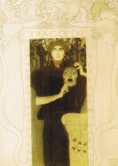 pintura Tragedia - Gustav Klimt